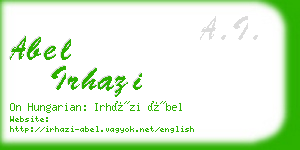 abel irhazi business card